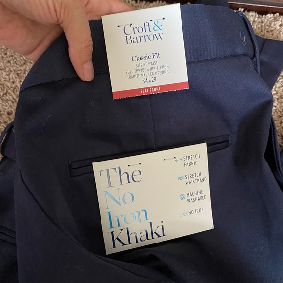 Croft & Barrow Classic-Fit Navy Blue Pants Size 34 - Picture 13 of 15
